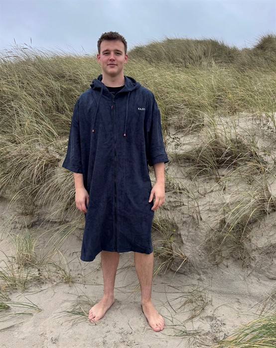 Kalstrup Poncho med Zip - Navy